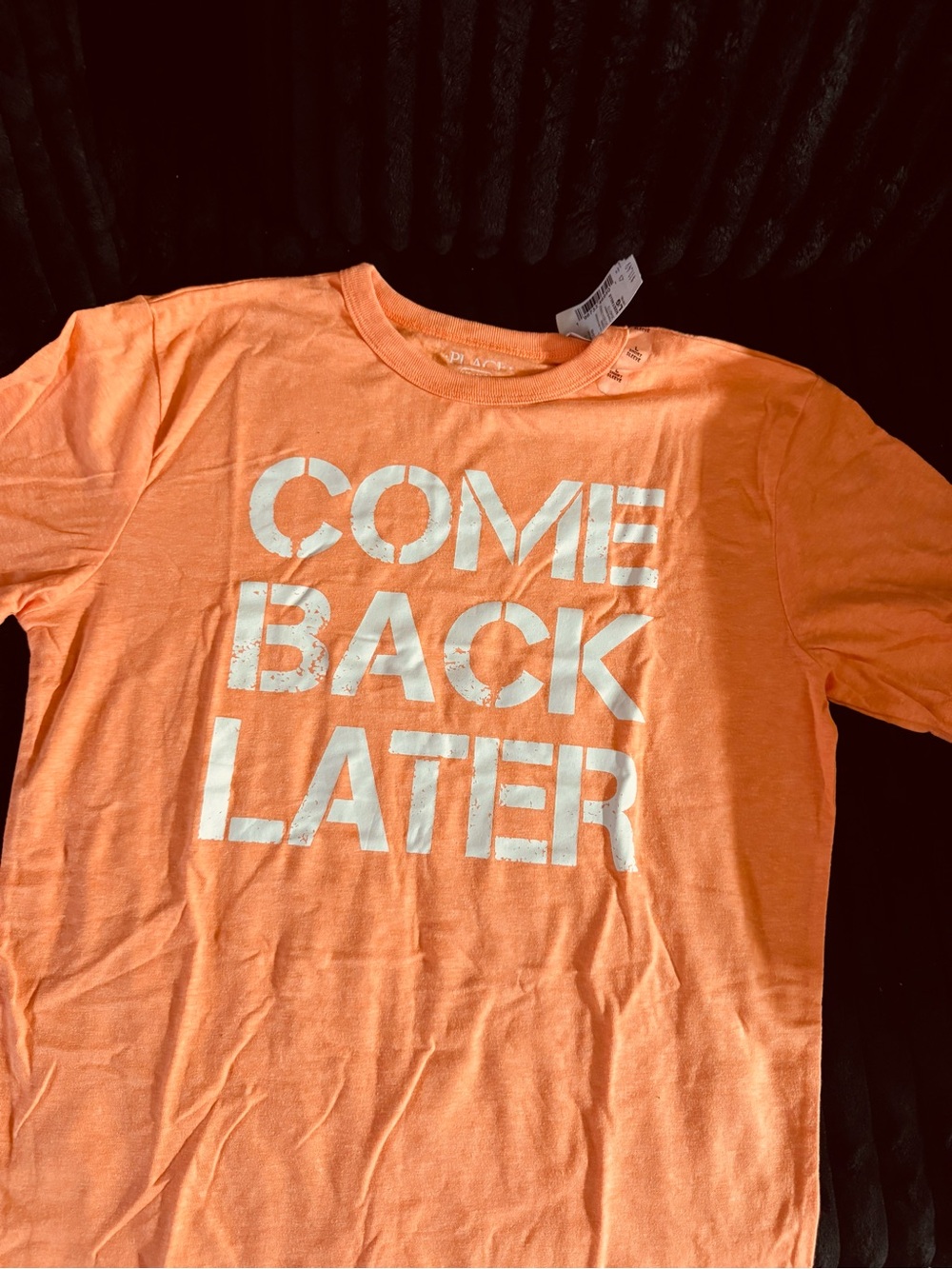 Place Orange Crewneck Tee with Subtle White Label